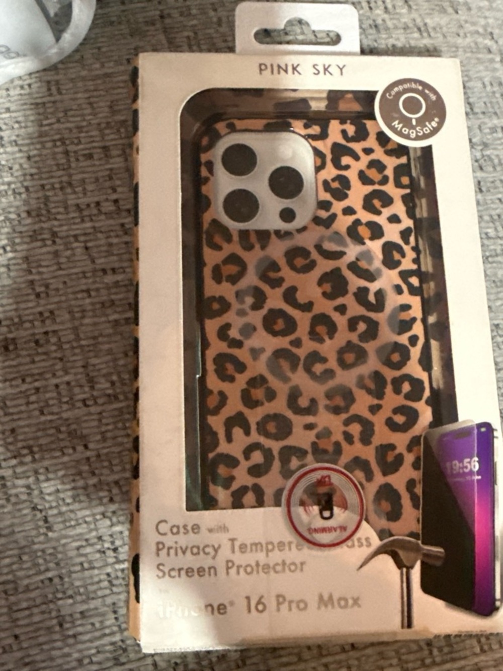 Pink Sky Leopard Print iPhone Case - Brown/Black